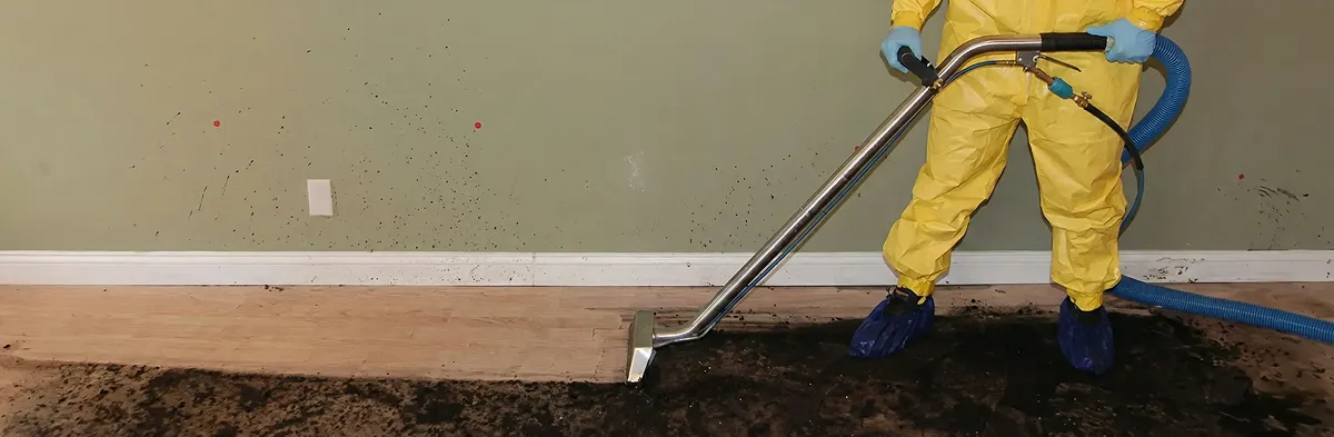 sewage removal service performing deep cleaning and extraction of sewage from an indoor area in Evansville, IN